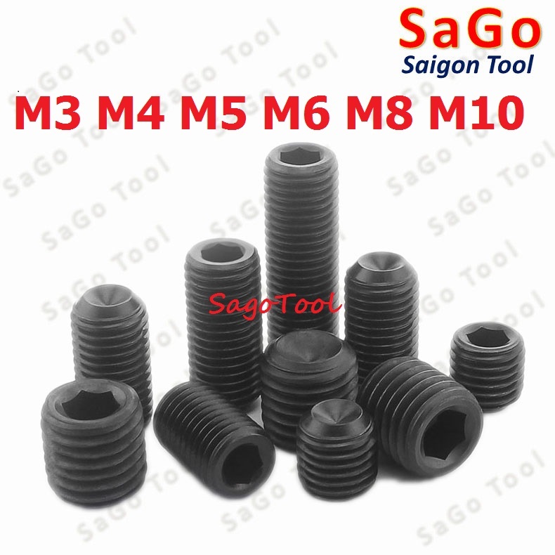 Vít trí lục giác chìm thép đen - Ốc cấy lục giác âm các loại 20 Con