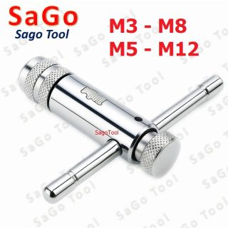 Tay quay taro tự động chữ T | Dụng cụ tạo ren trong M3–M12 | Đảo chiều linh hoạt