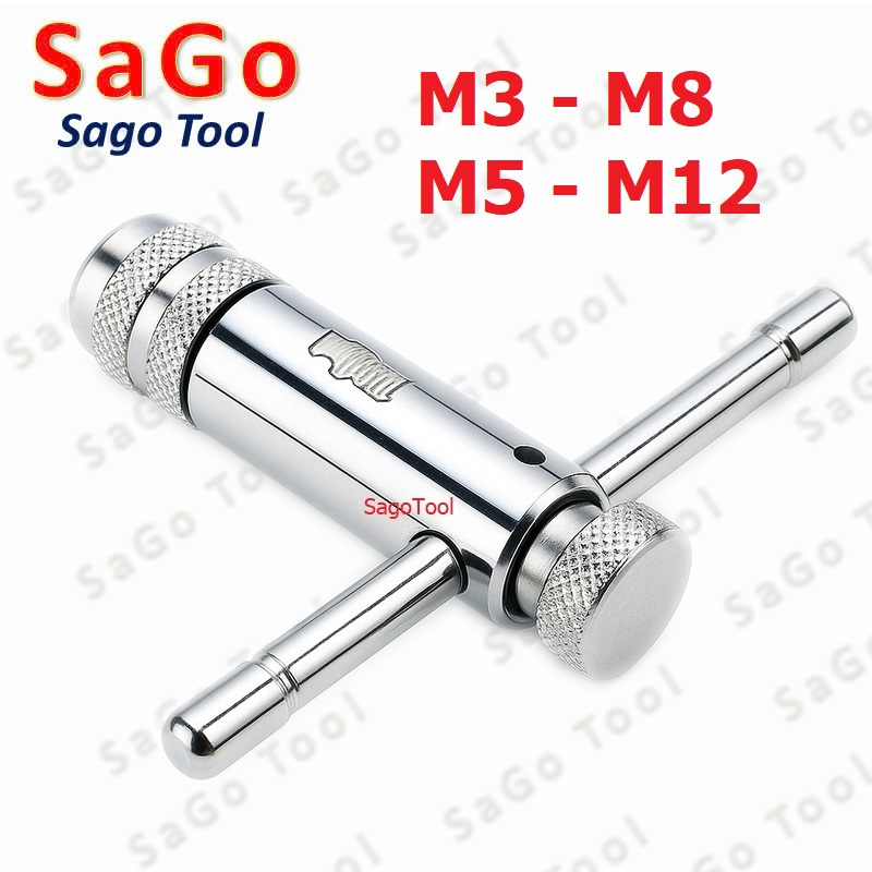 Tay quay taro tự động chữ T | Dụng cụ tạo ren trong M3–M12 | Đảo chiều linh hoạt