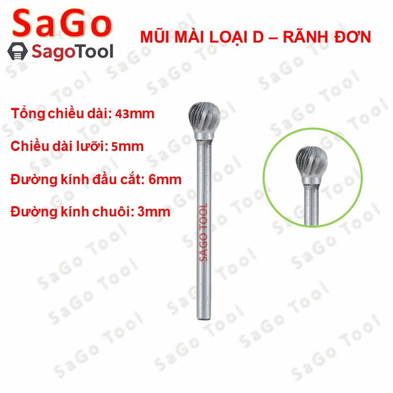 Mũi mài hợp kim lẻ nhiều đầu – mài kim loại, gỗ, đá, inox – dùng máy mini 3mm - Ảnh 9