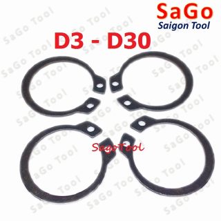 Phanh trục, phe gài trục, vòng phe phi 3 - 30mm bằng thép