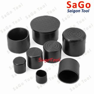 Đầu bịt ngoài ống sắt hộp, đầu bịt chân bàn ghế loại tròn nhiều kích thước phi 6 - phi 60mm (5 cái)