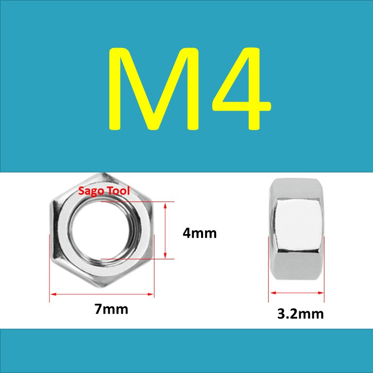Đai Ốc inox 304 ren mịn, Tán Ecu ren nhuyễn Dùng Cho Bulong M4, M5, M6, M8, M10, M12, M16, M18, M20 - Ảnh 10
