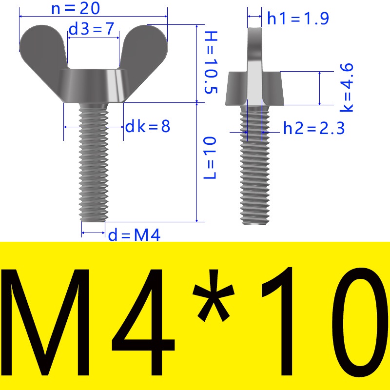 Bulong tai hồng inox 304 M3 M4 M5 M6 M8 M10 Bu lông cánh chuồn (2-3 con) - Ảnh 3