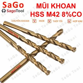 Mũi Khoan HSS M42 Cobalt Siêu Cứng | Khoan Inox 304/316 dày, Thép Cứng, Hợp Kim | Phi 6-12mm