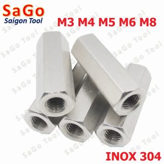 Ống nối ty ren lục giác INOX 304 - Nối ren M3 M4 M5 M6 M8 M10