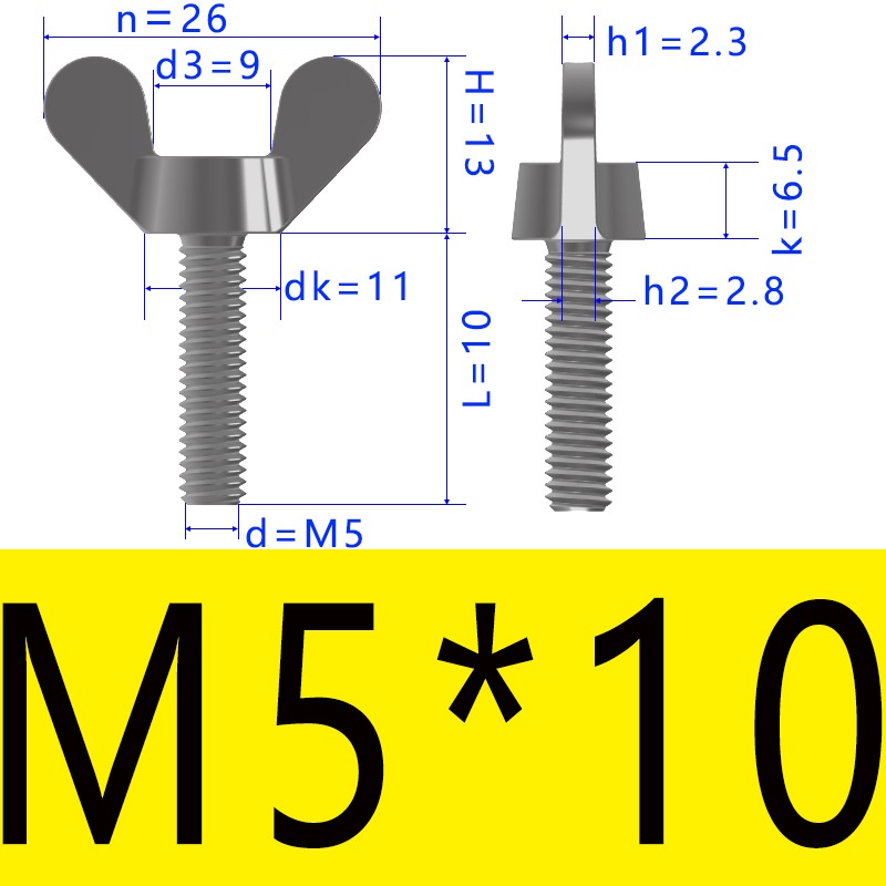 Bulong tai hồng inox 304 M3 M4 M5 M6 M8 M10 Bu lông cánh chuồn (2-3 con) - Ảnh 5