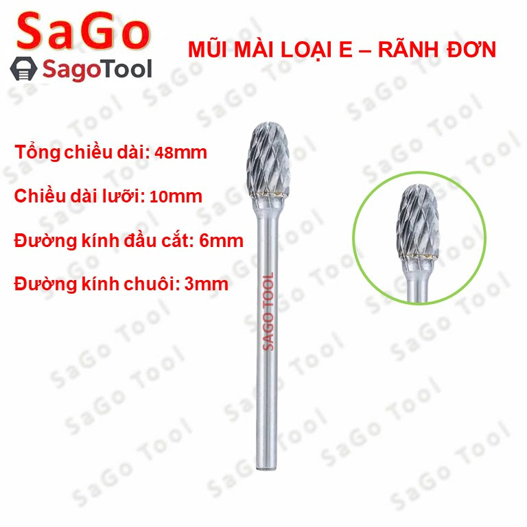 Mũi mài hợp kim lẻ nhiều đầu – mài kim loại, gỗ, đá, inox – dùng máy mini 3mm - Ảnh 2