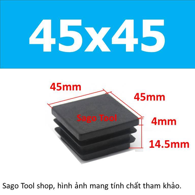 Đầu bịt trong cho sắt hộp vuông 13-60, nắp bịt chân bàn ghế loại nhựa (5 cái) - Ảnh 11