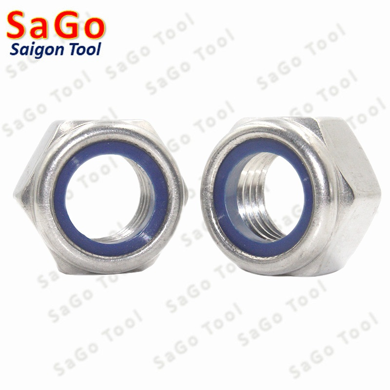 Đai Ốc, Tán Keo Chống Tháo Inox 304 M3, M4, M5, M6, M8, M10, M12 loại tốt - Ảnh 5