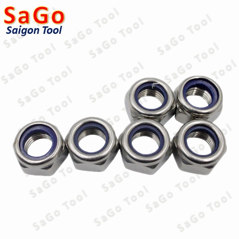 Đai Ốc, Tán Keo Chống Tháo Inox 304 M3, M4, M5, M6, M8, M10, M12 loại tốt - Ảnh 7