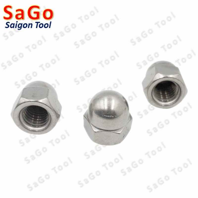 Tán bầu, Đai ốc mũ, đai ốc chỏm cầu INOX 304 M3 M4 M5 M6 M8 M10 M12 10Con - Ảnh 2