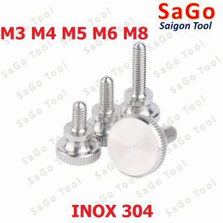 Núm vặn ren ngoài, bu lông vặn tay Inox 304 size M3 M4 M5 M6 M8
