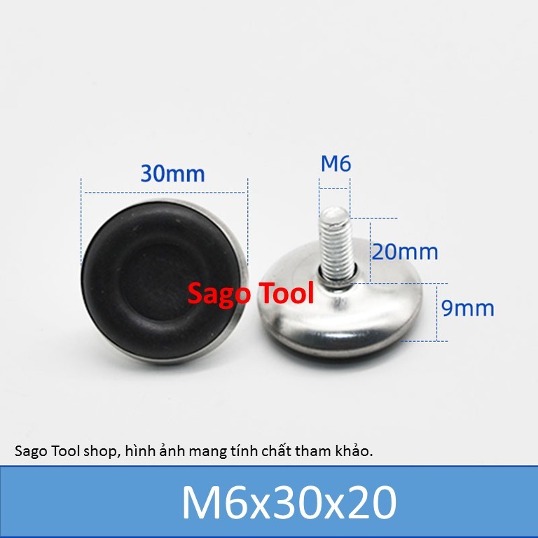 Chân tăng chỉnh chiều cao bàn ghế đế nhựa ren M6 M8 M10 - Ảnh 4