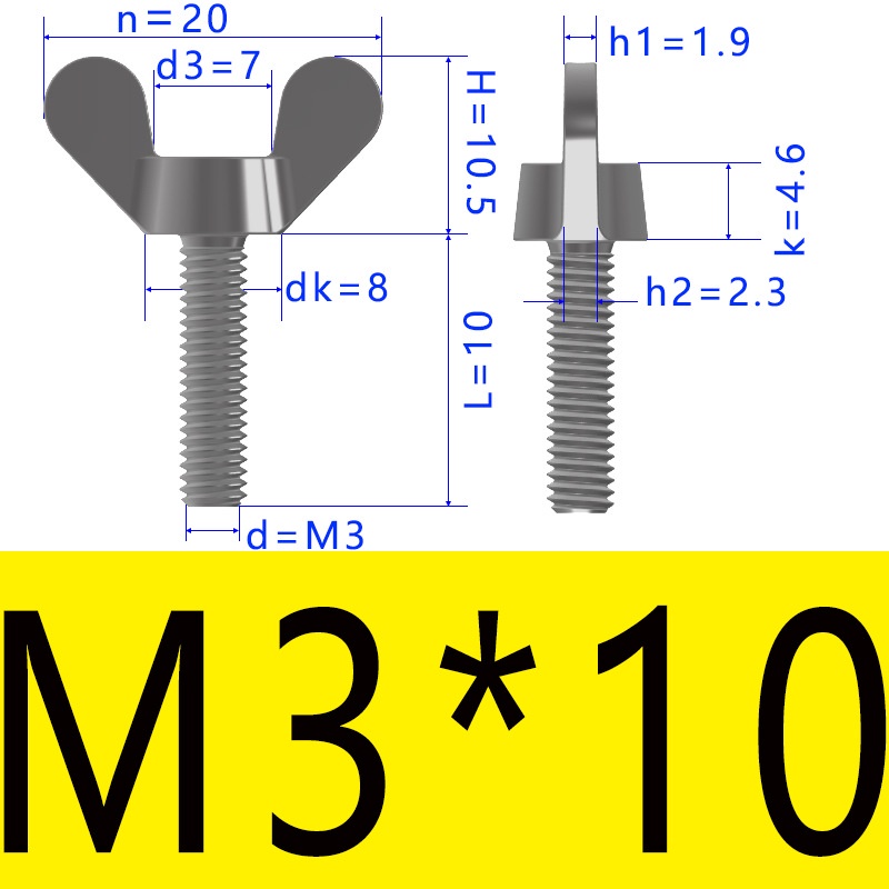 Bulong tai hồng inox 304 M3 M4 M5 M6 M8 M10 Bu lông cánh chuồn (2-3 con) - Ảnh 4