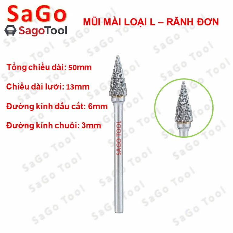 Mũi mài hợp kim lẻ nhiều đầu – mài kim loại, gỗ, đá, inox – dùng máy mini 3mm - Ảnh 4