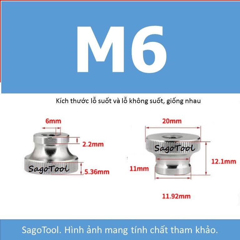 Núm vặn ren âm inox 304 size M3 M4 M5 M6 M8 M10 - Ảnh 6