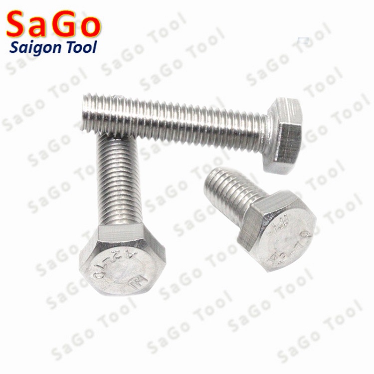 Bulong lục giác ngoài INOX 304 M4 M5 M6 M8 10Con, Ốc lục giác inox - Ảnh 3