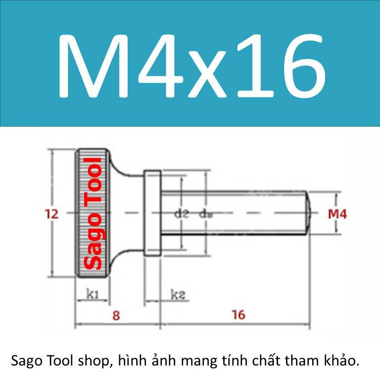 Núm vặn ren ngoài thép, bu lông vặn tay thép size M3 M4 M5 M6 M8 M10 - Ảnh 7