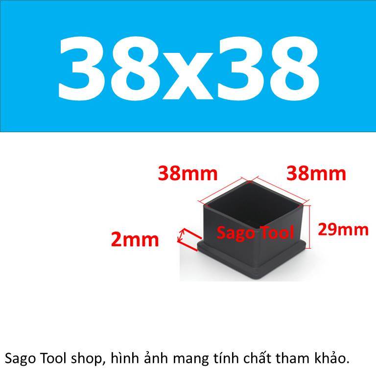 Đầu bịt ngoài cho sắt hộp vuông 25-60, đầu bịt chân bàn ghế loại nhựa (5 cái) - Ảnh 8