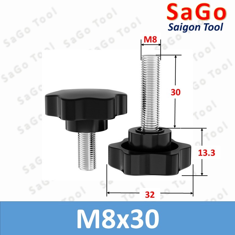 Núm vặn tay bông mai hàng inox 304 ren M4 M5 M6 M8 M10 - Ảnh 4