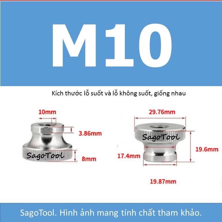 Núm vặn ren âm inox 304 size M3 M4 M5 M6 M8 M10 - Ảnh 4