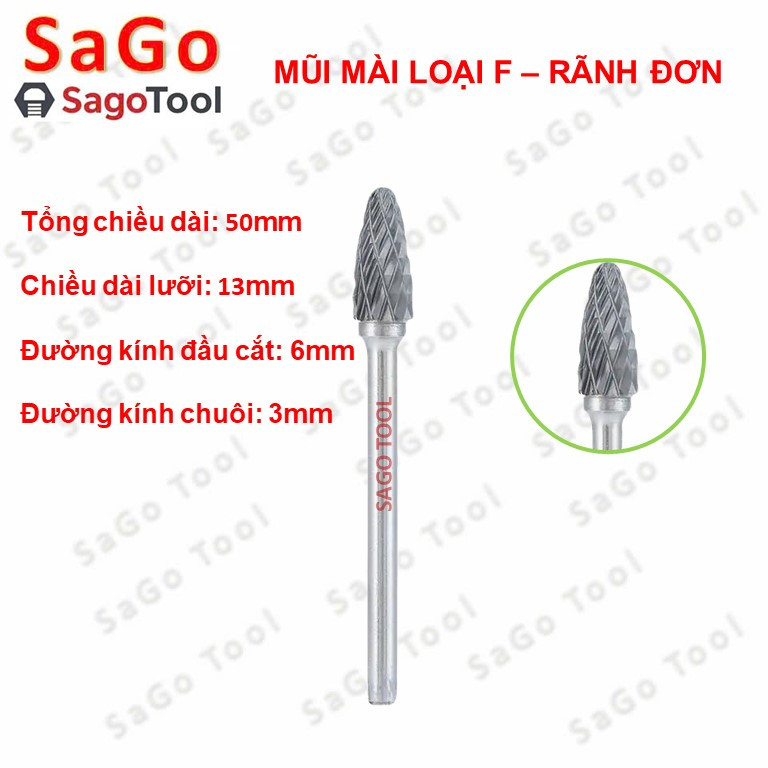 Mũi mài hợp kim lẻ nhiều đầu – mài kim loại, gỗ, đá, inox – dùng máy mini 3mm - Ảnh 6