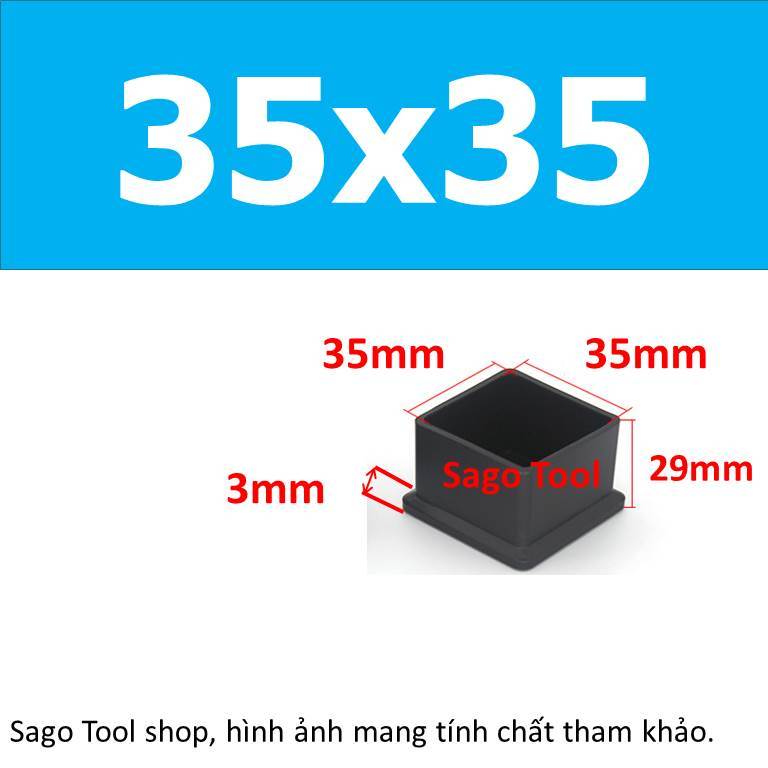 Đầu bịt ngoài cho sắt hộp vuông 25-60, đầu bịt chân bàn ghế loại nhựa (5 cái) - Ảnh 7