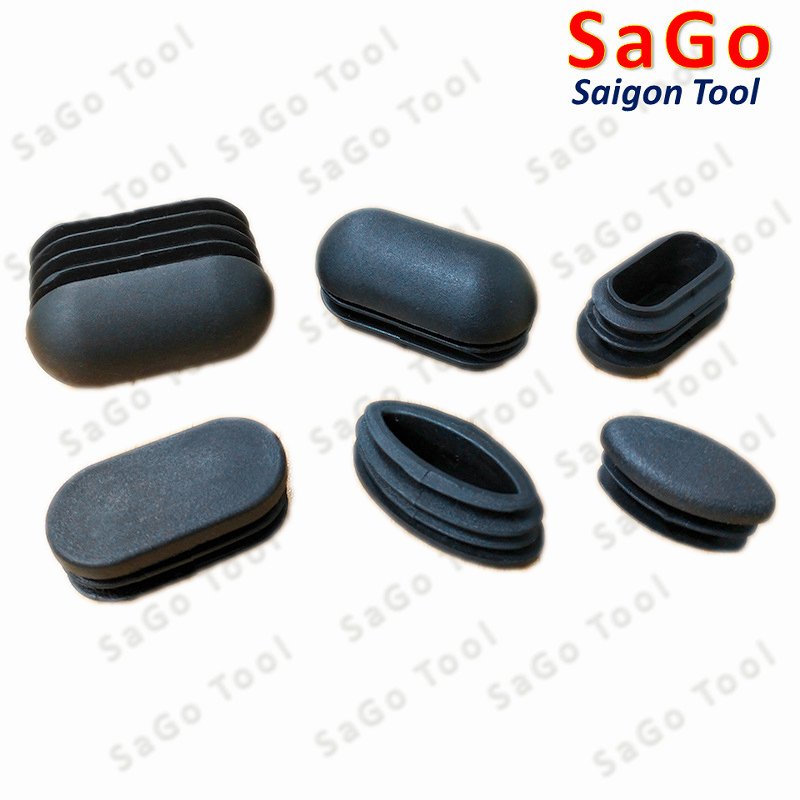 Đầu bịt trong cho sắt hộp hình oval, nắp bịt chân bàn ghế loại nhựa (5 cái)