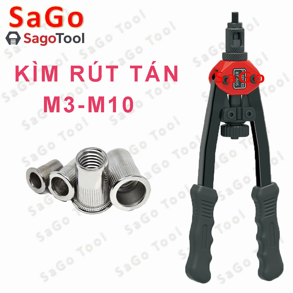 Kìm Rút Tán Ecu M3-M10 – Gắn Ốc Tán, Đai Ốc, Đinh Tán Ren Trong Nhanh Chóng