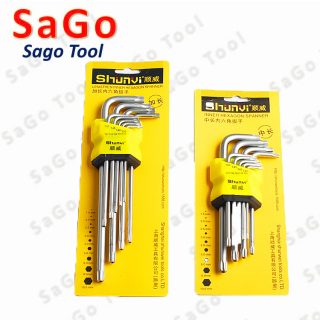 Bộ lục giác đầu bông 9 cây – đầu hoa thị – thép cứng bền, siết mở ốc tiện lợi