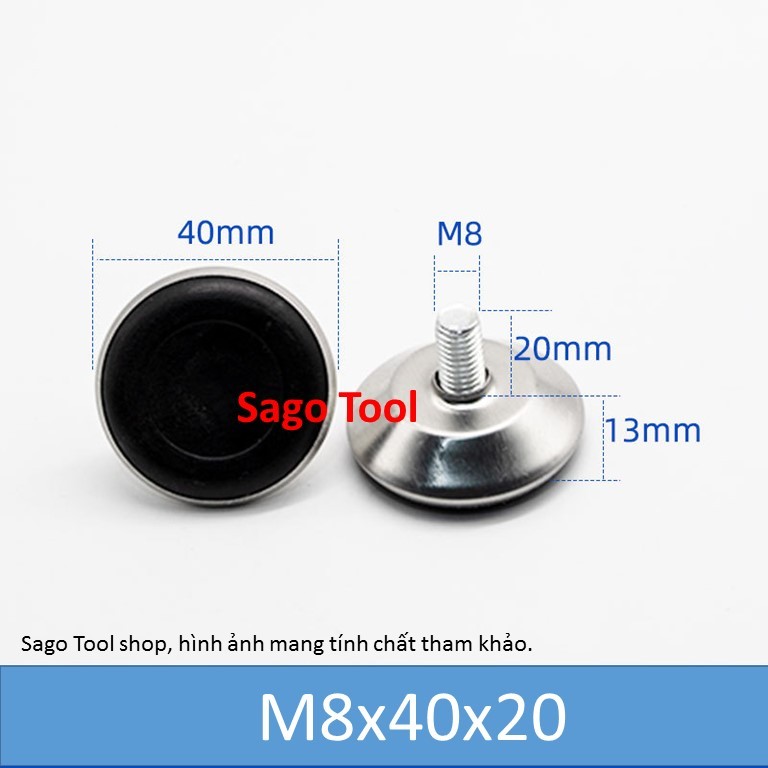 Chân tăng chỉnh chiều cao bàn ghế đế nhựa ren M6 M8 M10 - Ảnh 2