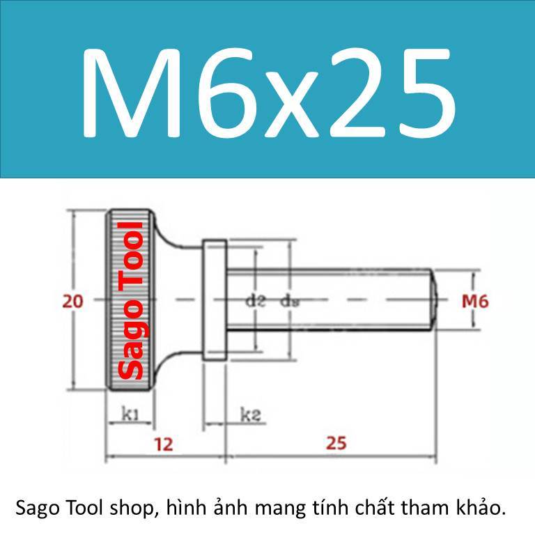 Núm vặn ren ngoài thép, bu lông vặn tay thép size M3 M4 M5 M6 M8 M10 - Ảnh 3