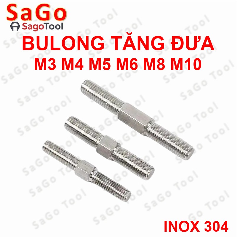 Bulong 2 đầu ren ngược chiều M3 M4 M5 M6 M8 M10 - Guzong tăng đưa - Ảnh 2