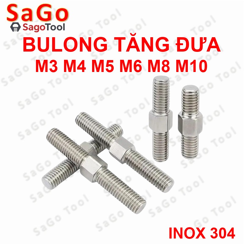 Bulong 2 đầu ren ngược chiều M3 M4 M5 M6 M8 M10 - Guzong tăng đưa - Ảnh 3