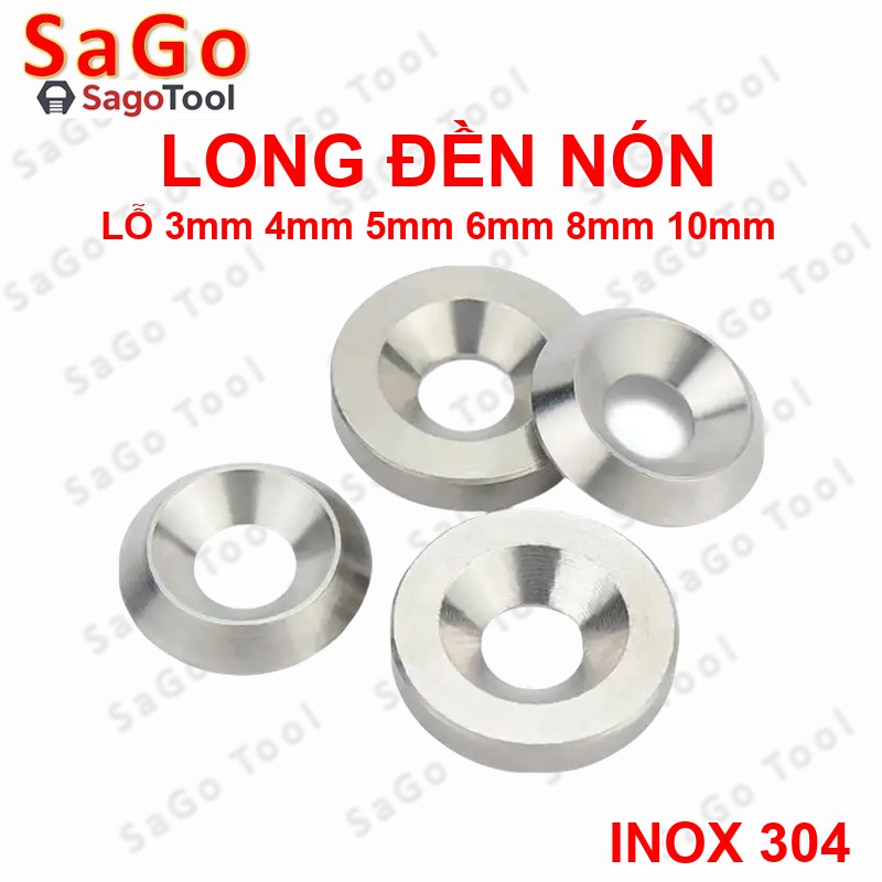 Vòng đệm hình nón inox 304, long đền chén âm đầu vít lỗ 3li -10li - Ảnh 5