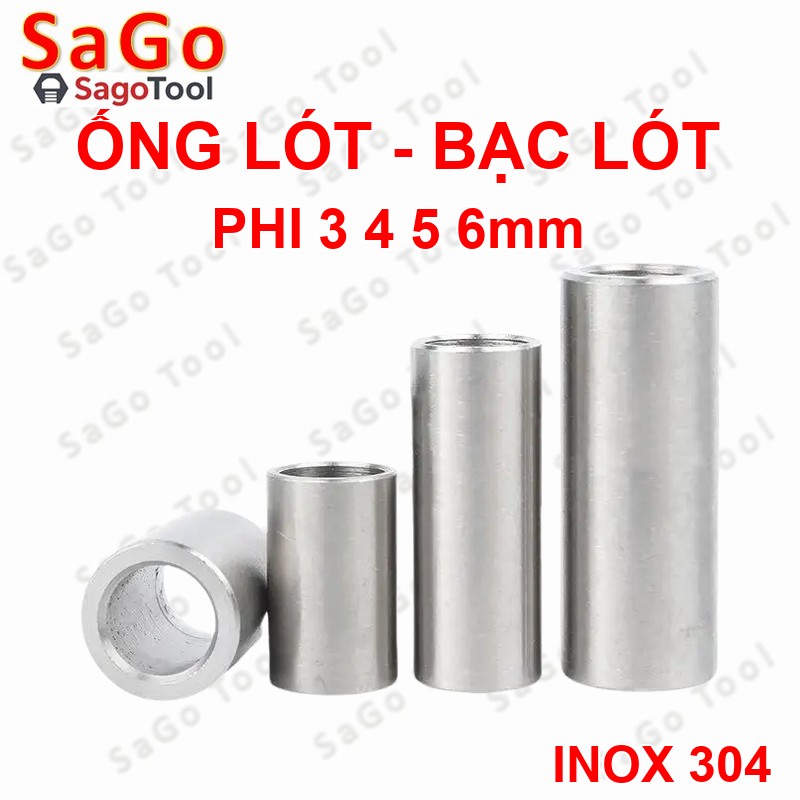 Ống đệm inox, ống lót trục nhiều kích cỡ - Bạc lót chêm phi 3mm-10mm - Ảnh 5