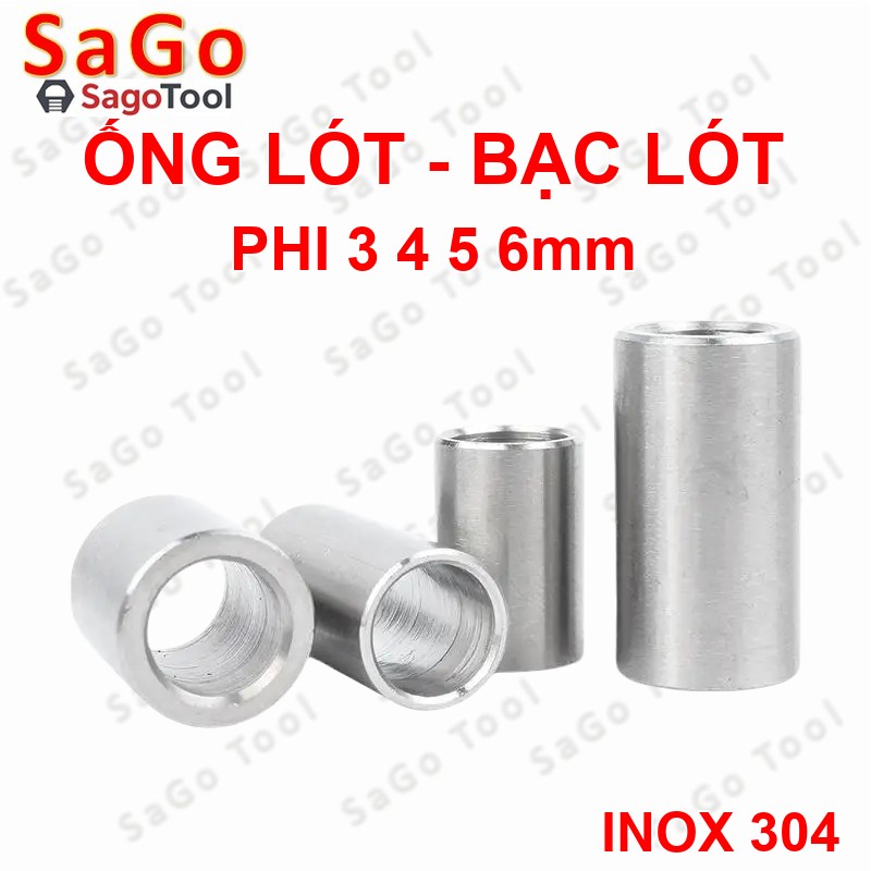 Ống đệm inox, ống lót trục nhiều kích cỡ - Bạc lót chêm phi 3mm-10mm - Ảnh 4