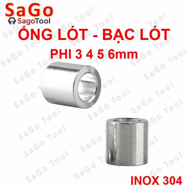 Ống đệm inox, ống lót trục nhiều kích cỡ - Bạc lót chêm phi 3mm-10mm - Ảnh 3