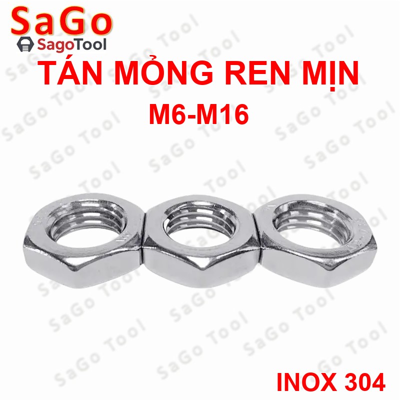 Đai ốc lục giác mỏng ren mịn size M6 - M16, Tán Ecu mỏng ren nhuyễn - Ảnh 5