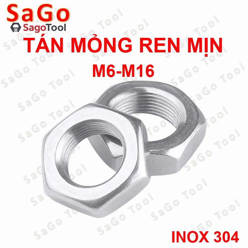Đai ốc lục giác mỏng ren mịn size M6 - M16, Tán Ecu mỏng ren nhuyễn - Ảnh 4