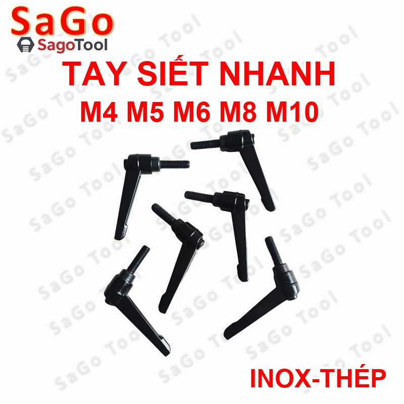 Tay siết định vị, Tay vặn nhanh, Tay siết nhanh Inox 304, Thép size M5 M6 M8 M10 - Ảnh 4
