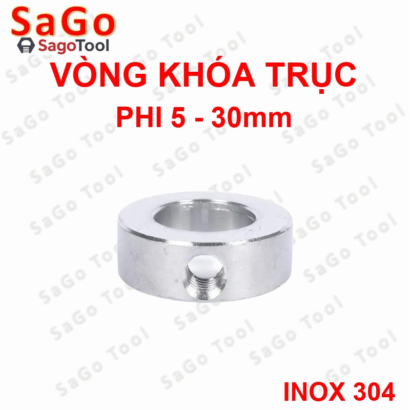 Vòng khóa trục inox 304, Vòng hãm chặn trục vitme lỗ phi 5 – 30mm - Ảnh 4
