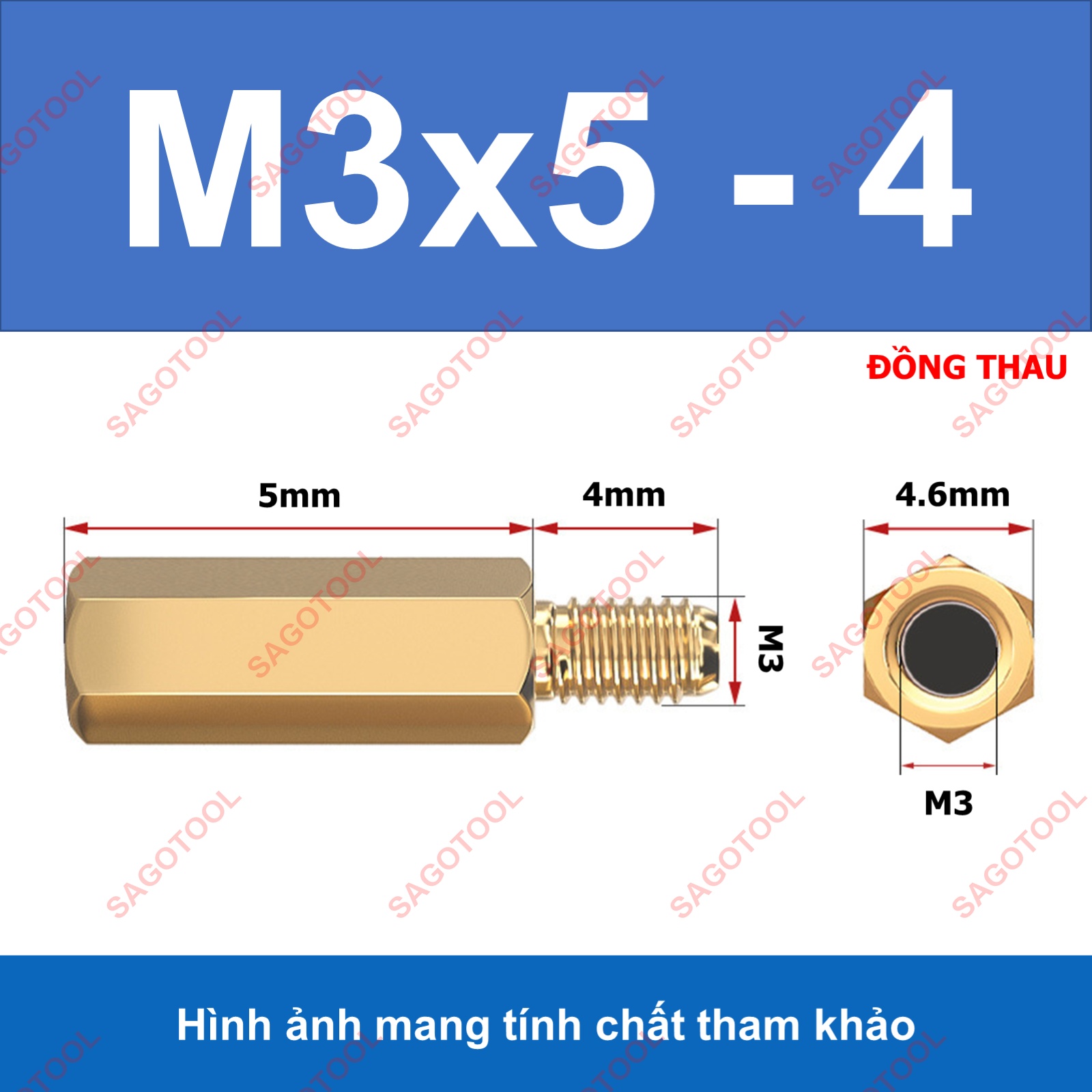 Trụ đồng lục giác M3 đực cái - Trụ đồng M3 dài 5mm đến 50mm - Ảnh 6
