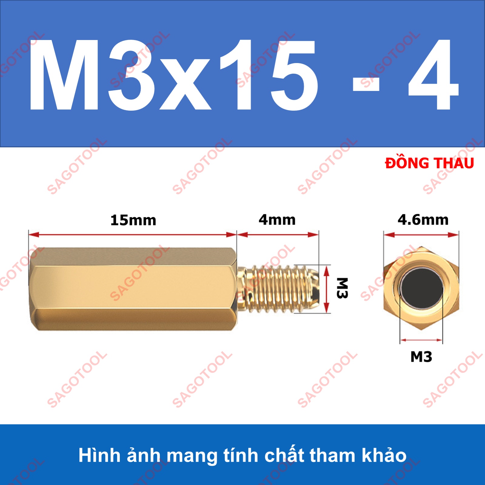 Trụ đồng lục giác M3 đực cái - Trụ đồng M3 dài 5mm đến 50mm - Ảnh 8