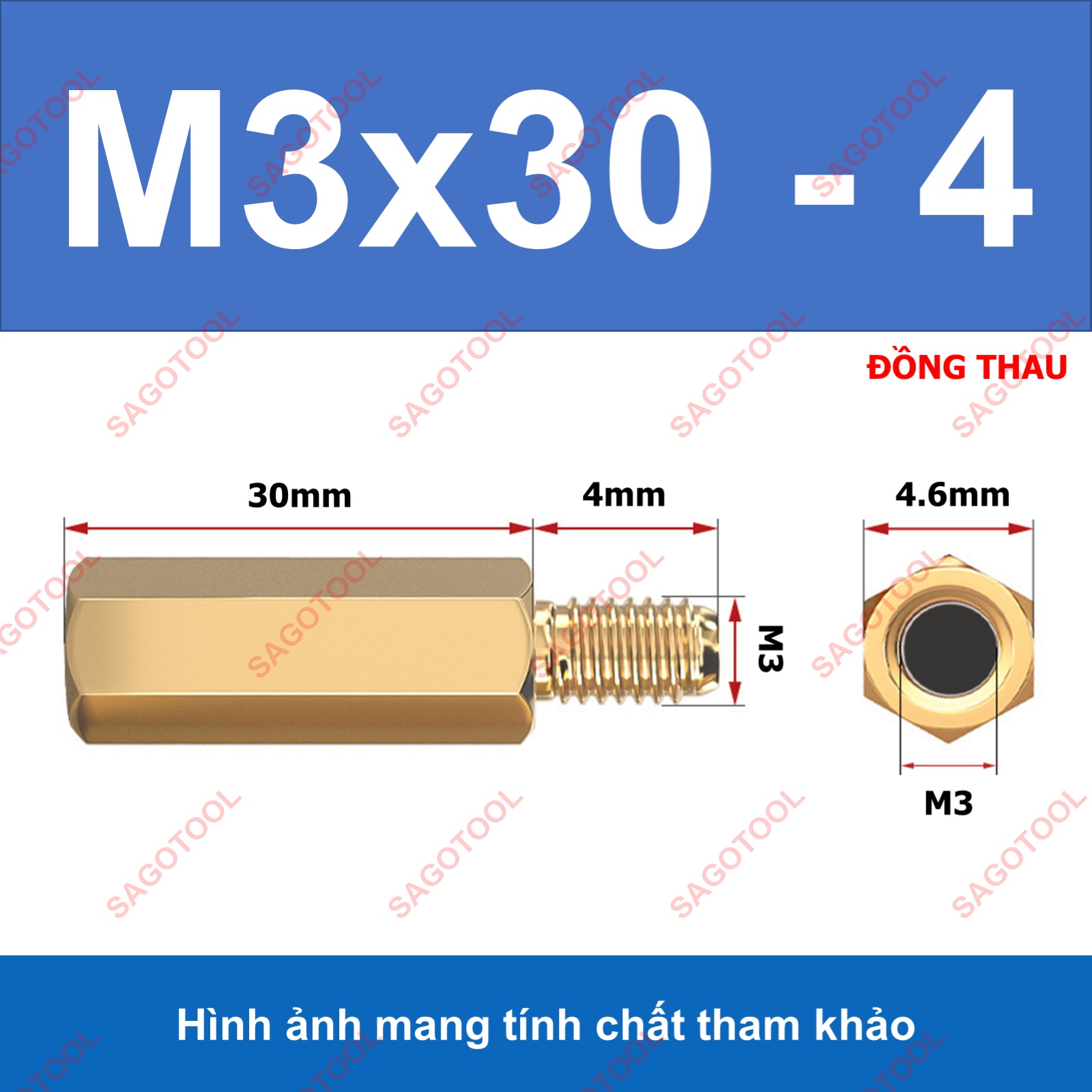 Trụ đồng lục giác M3 đực cái - Trụ đồng M3 dài 5mm đến 50mm - Ảnh 11