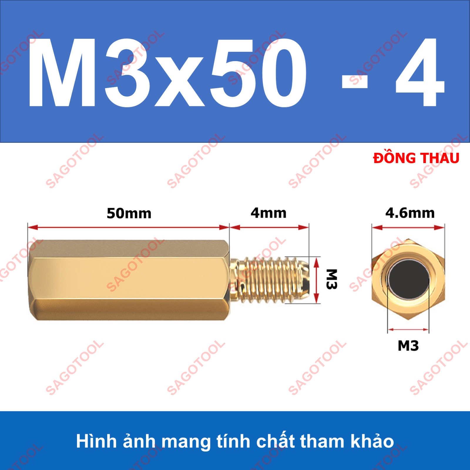 Trụ đồng lục giác M3 đực cái - Trụ đồng M3 dài 5mm đến 50mm - Ảnh 13