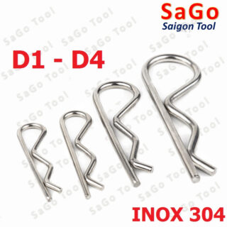 Chốt chẻ chữ R Inox 304 size 1mm -4mm Set 5 cái