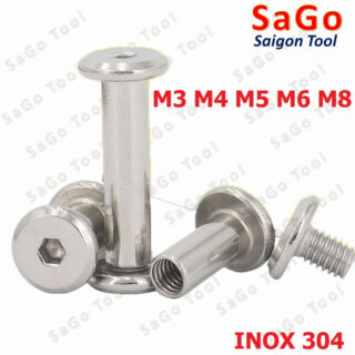 Đinh tán inox, đinh tán vặn ren inox 304 đầu lục giác 3ly 4 ly 5ly 6ly 8ly