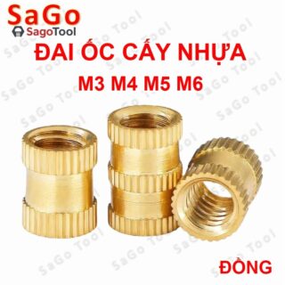 Đai ốc cấy nhựa bằng đồng thau M3 M4 M5 M6 dài 4mm 8mm